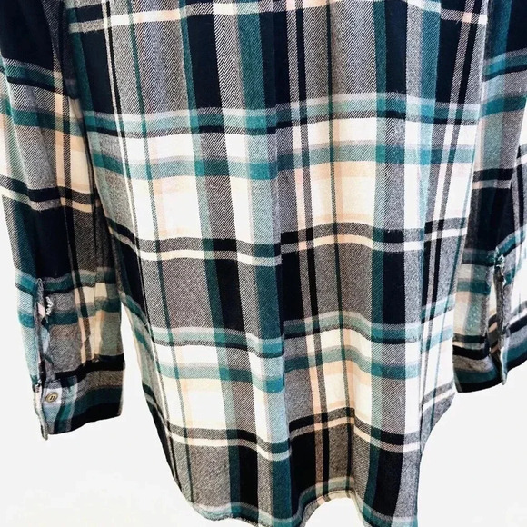 CASLON Women Long Sleeve Collared Button Down Plaid Shirt Top Size Petite Small - Picture 9 of 14